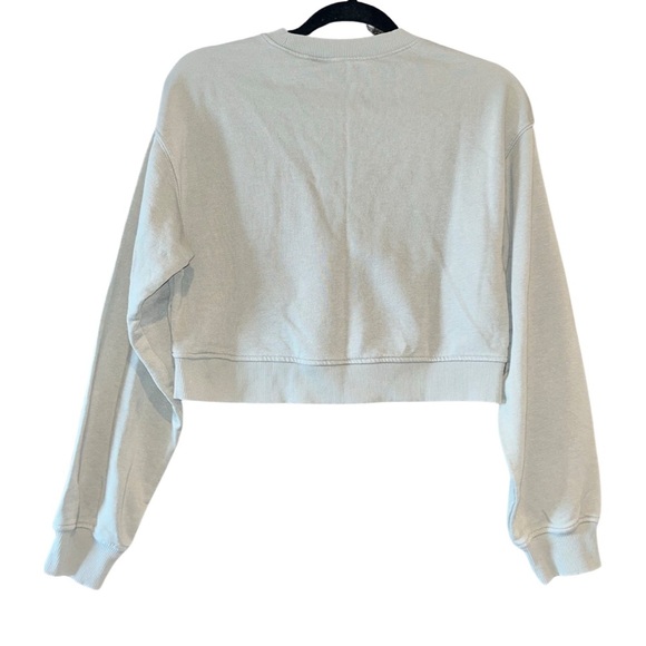 Light Green “original” Crew Neck Crop Top Sweatshirt - Picture 2 of 4